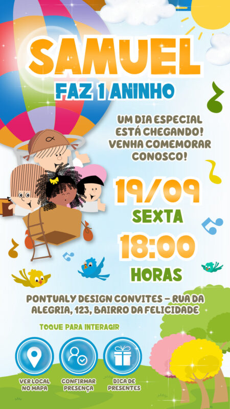 Convite Interativo - Turma dos Cristãozinhos