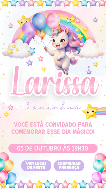 Convite Interativo - Unicórnio
