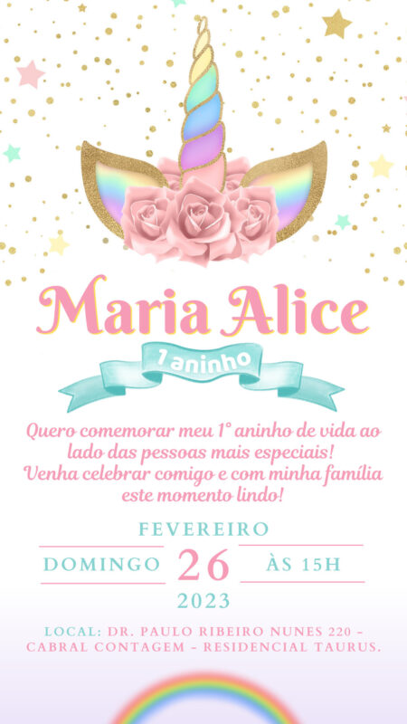 Convite Interativo - Unicórnio 2