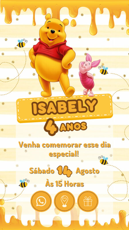 Convite Interativo - Ursinho Pooh #2