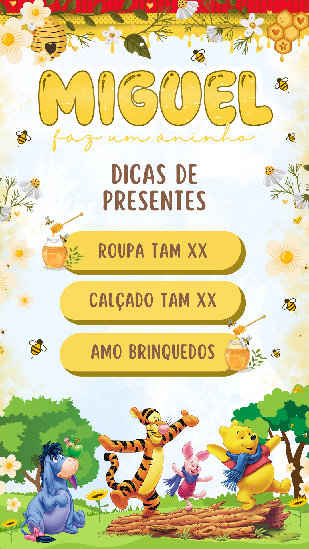 Convite Interativo - Ursinho Pooh - Imagem 2