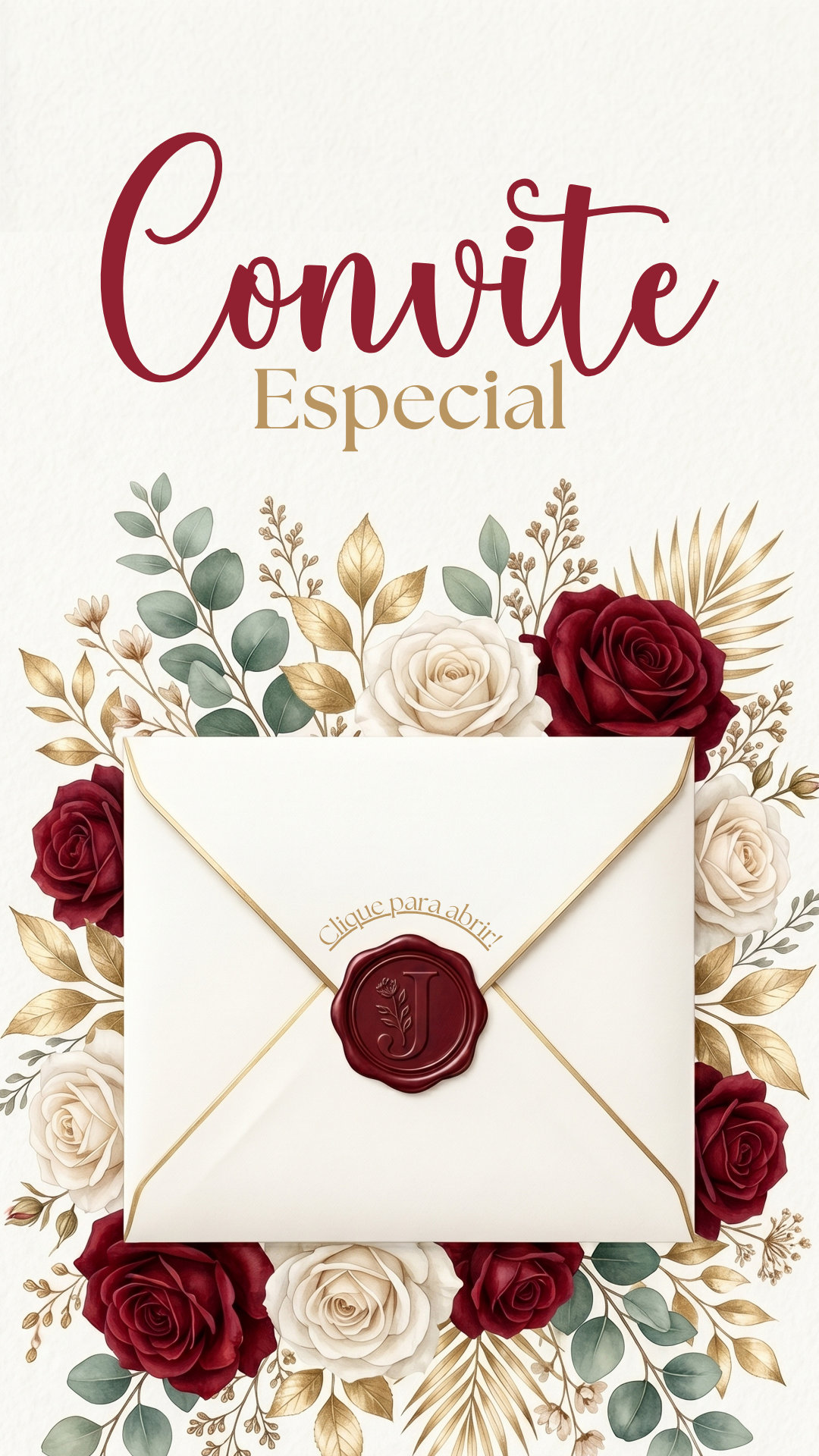 Convite Interativo - Vermelho, Dourado e Branco - Imagem 2