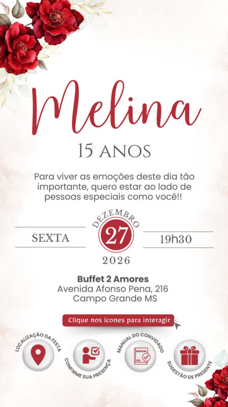Convite Interativo - Vermelho Marsala 1