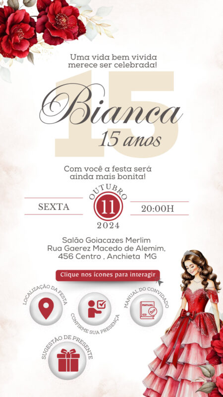 Convite Interativo - Vermelho Marsala 11
