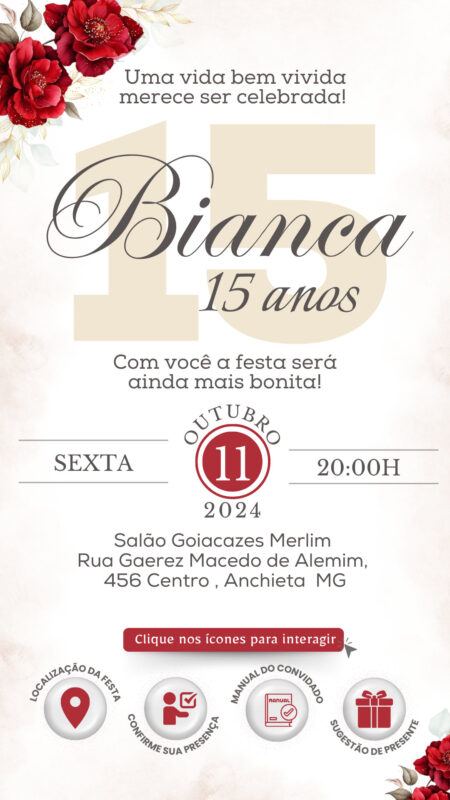 Convite Interativo - Vermelho Marsala 12