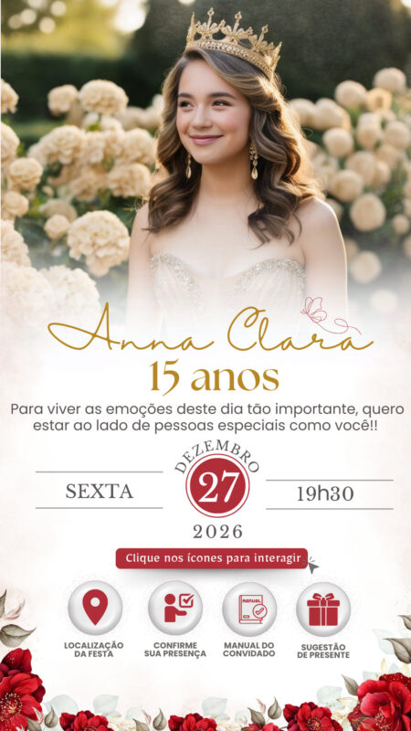 Convite Interativo - Vermelho Marsala 2