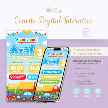 Convite Interativo - Vrum-Vrum