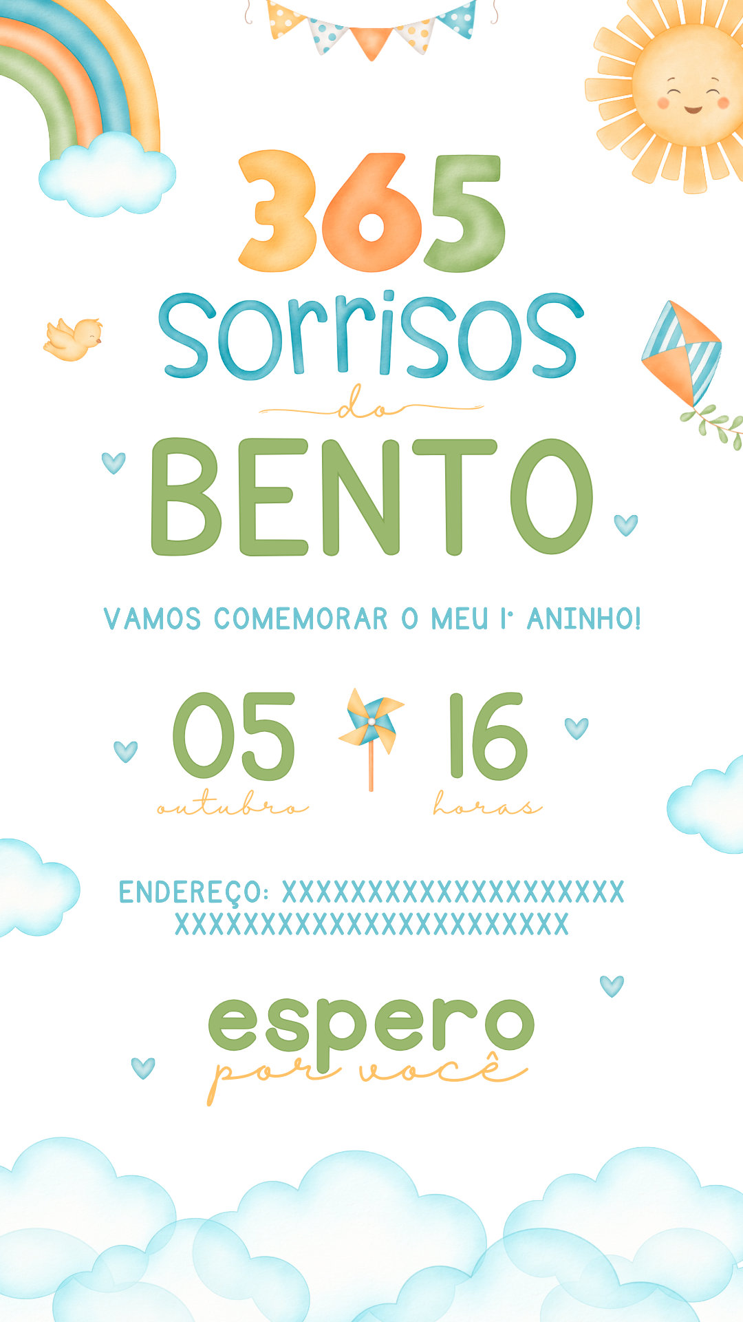 Convite Simples - 365 Sorrisos