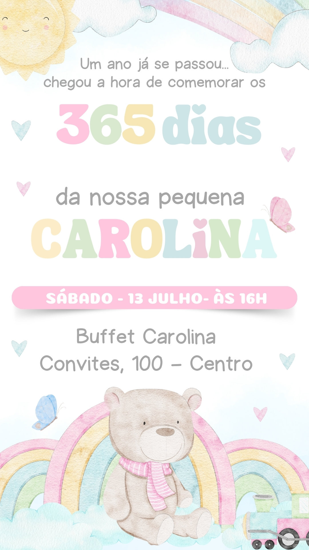 Convite Simples - 365 Sorrisos