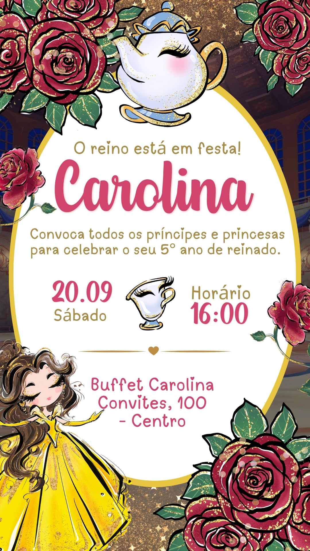 Convite Simples - A Bela e a Fera