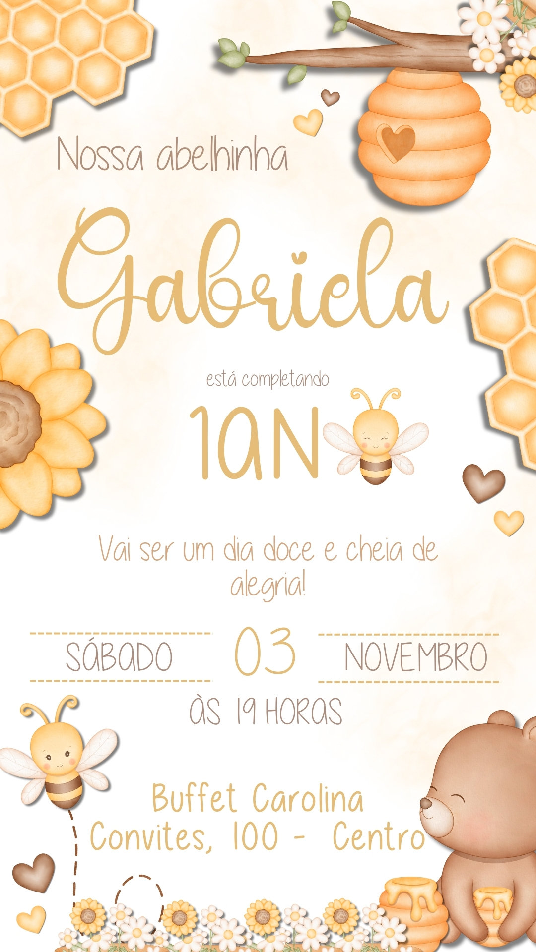 Convite Simples - Abelhinha
