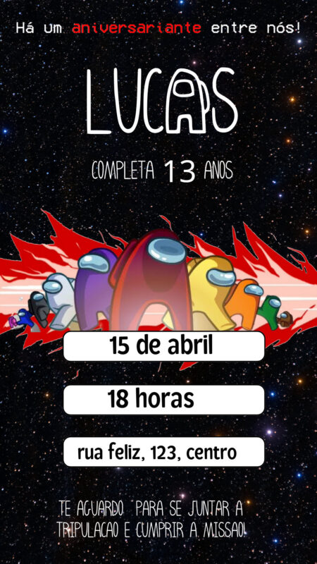 Convite Simples - Amoung Us