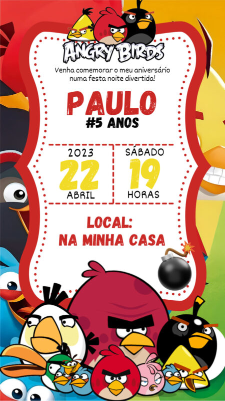 Convite Simples - Angry Birds