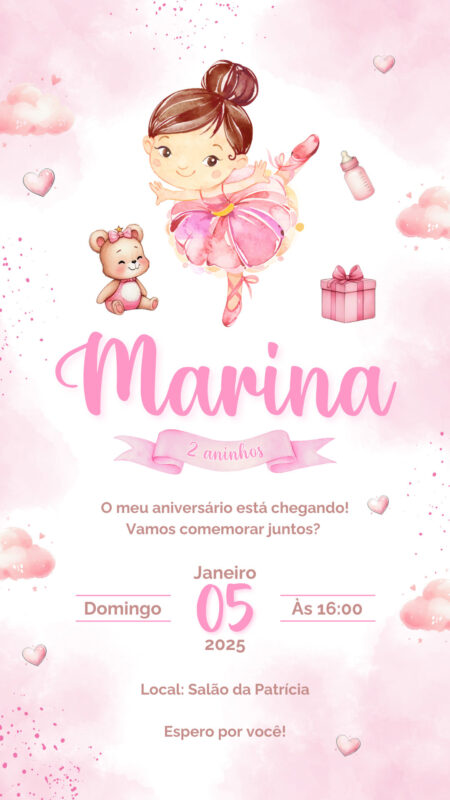 Convite Simples - Bailarina