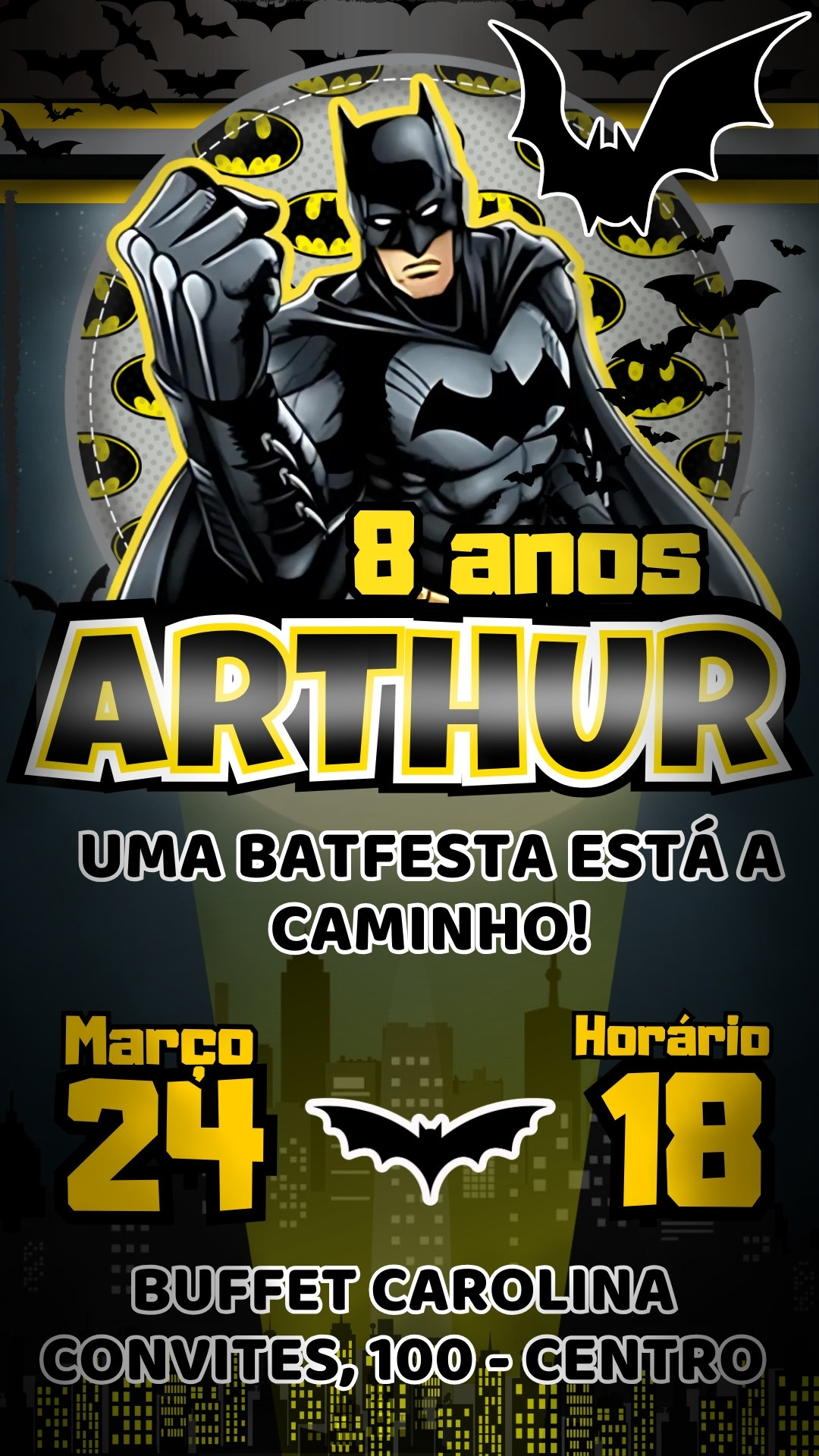 Convite Simples - Batman