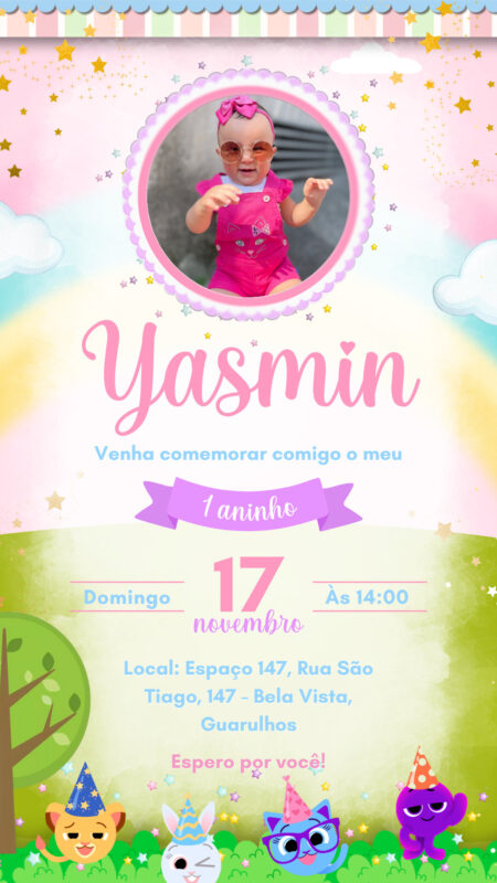Convite Simples - Bolofofos Menina