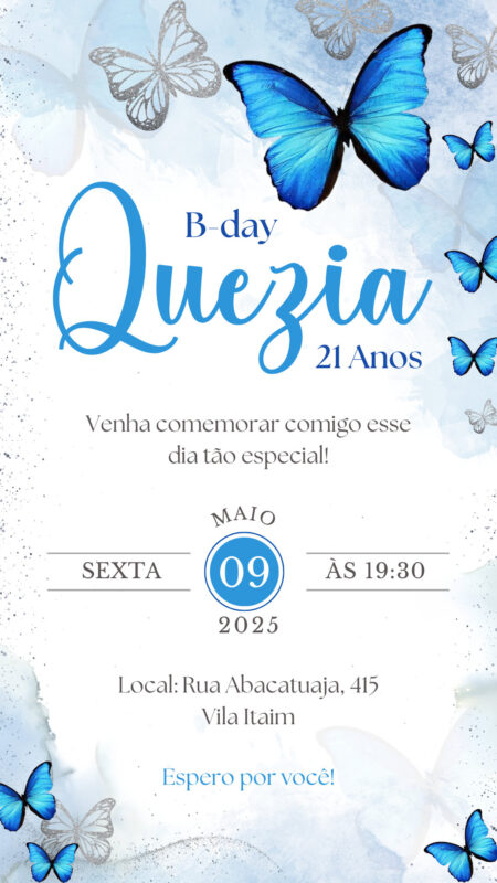 Convite Simples - Borboletas