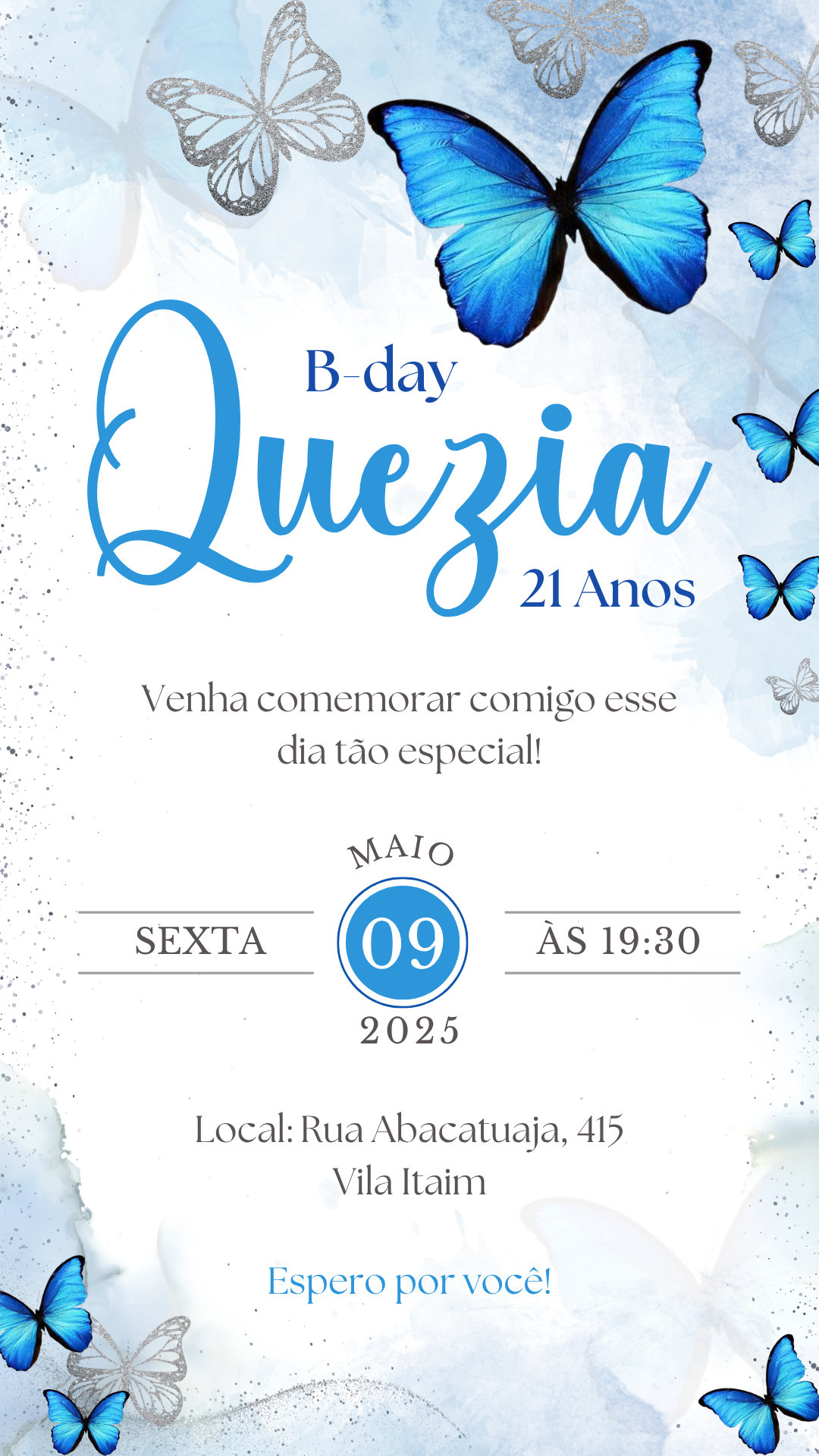 Convite Simples - Borboletas