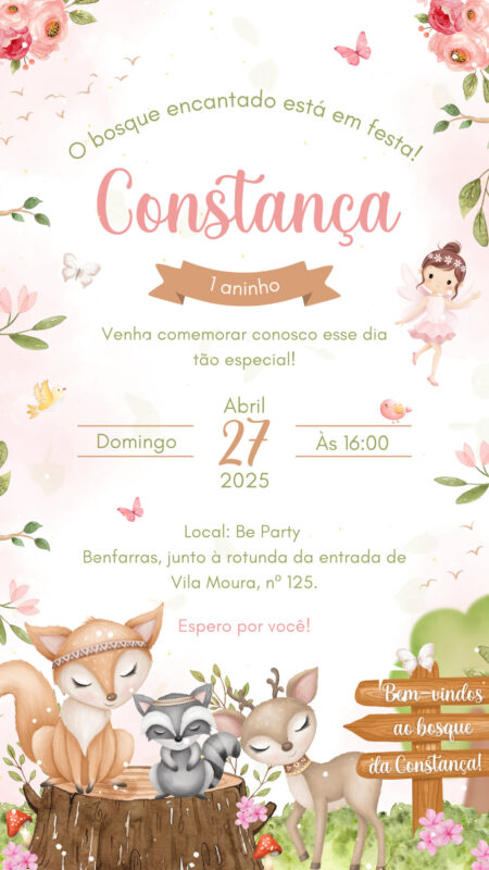 Convite Simples - Bosque e Jardim Encantado