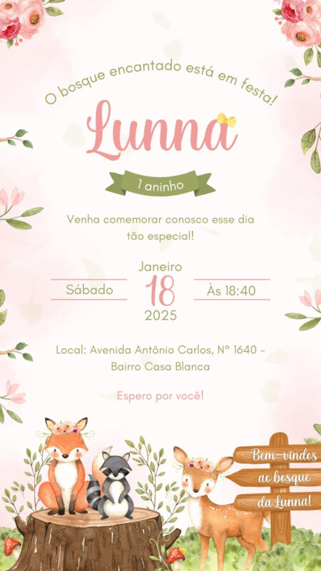 Convite Simples - Bosque Encantado