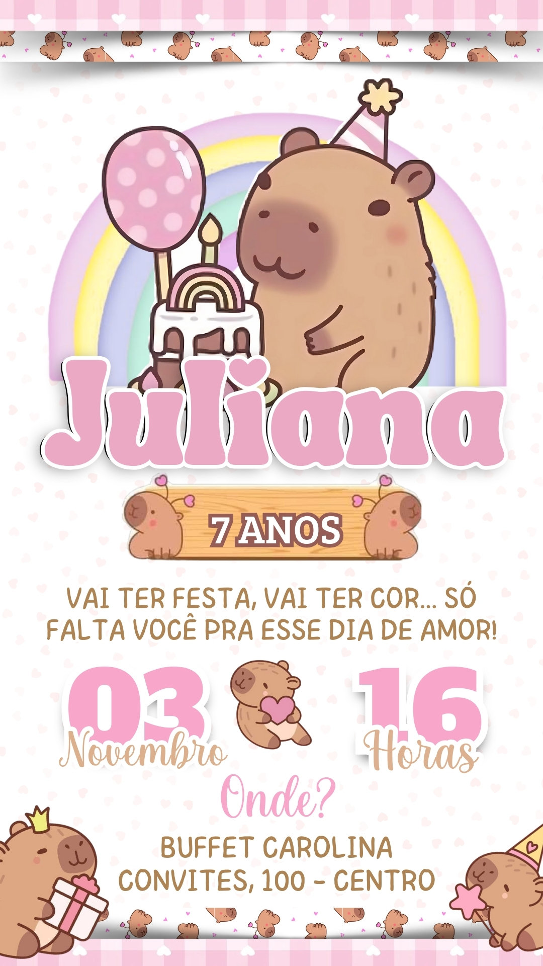 Convite Simples - Capivara