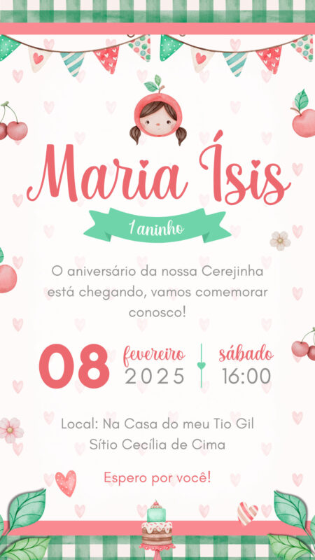 Convite Simples - Cerejinha