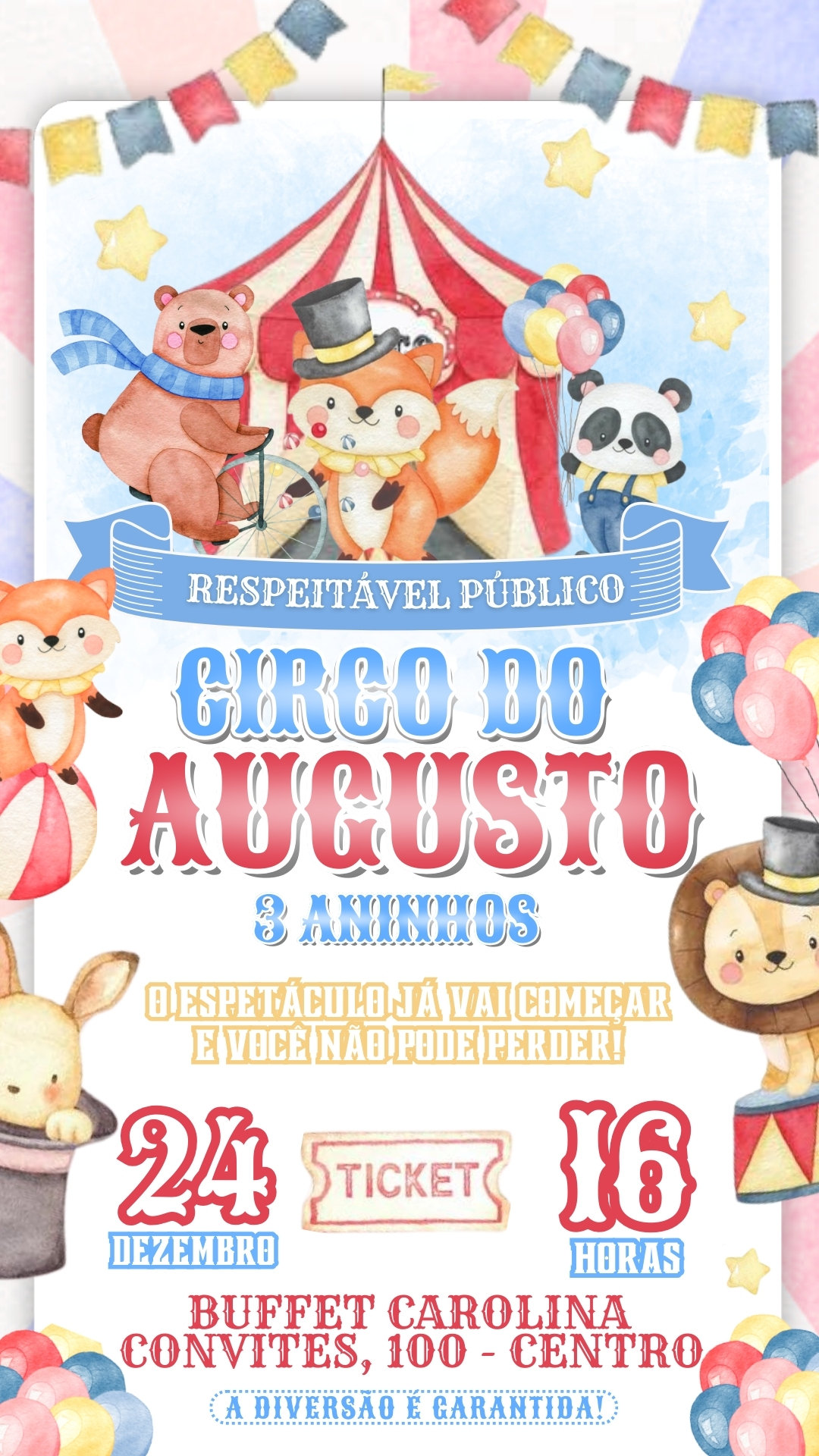 Convite Simples - Circo Menino