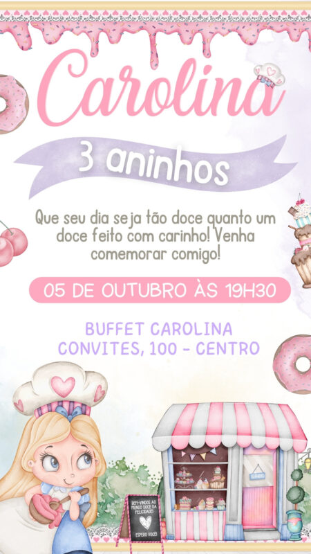 Convite Simples - Confeitaria