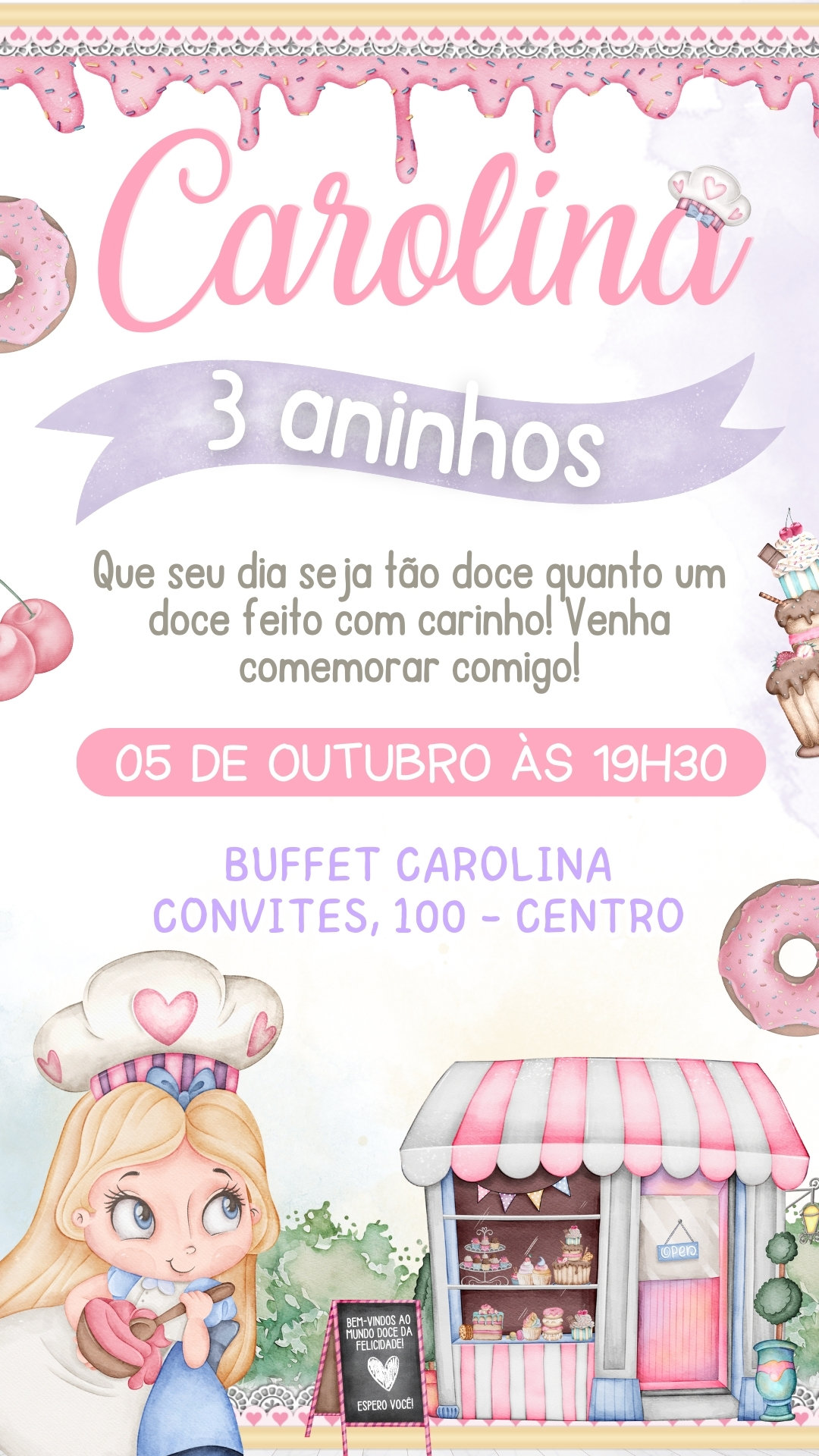 Convite Simples - Confeitaria