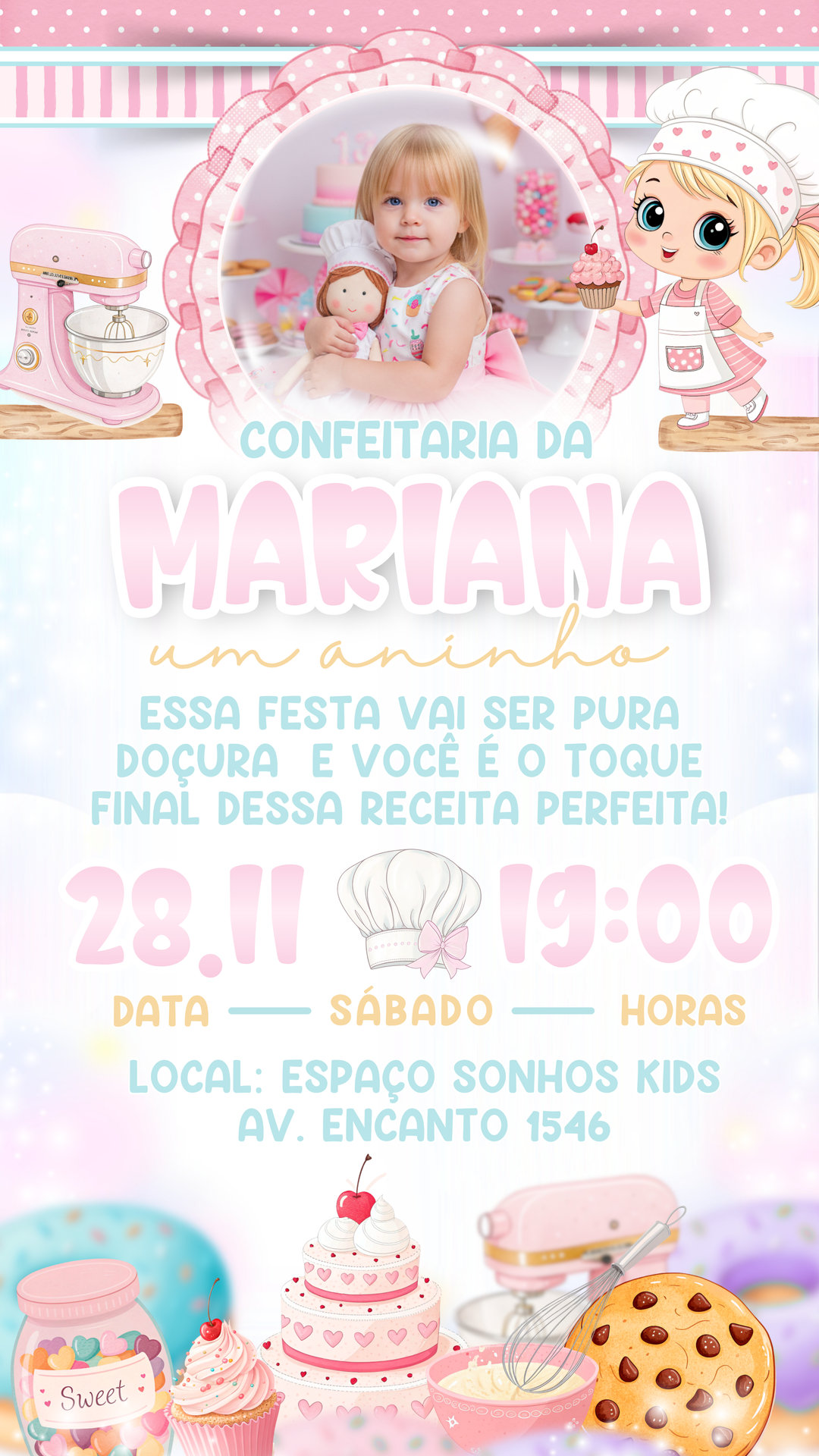 Convite Simples - Confeitaria