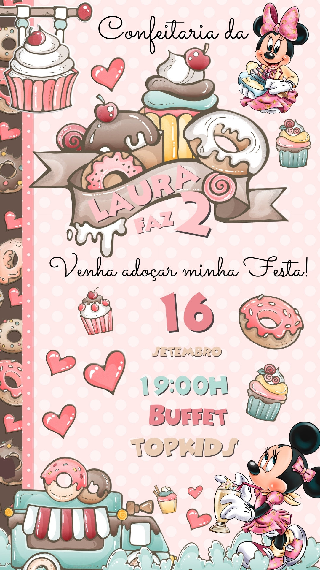 Convite Simples - Confeitaria da Minnie