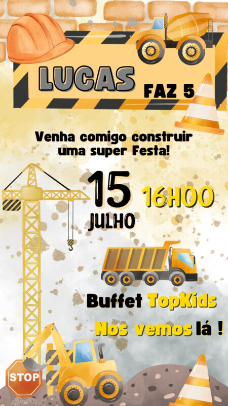 Convite Simples - Construção Obras