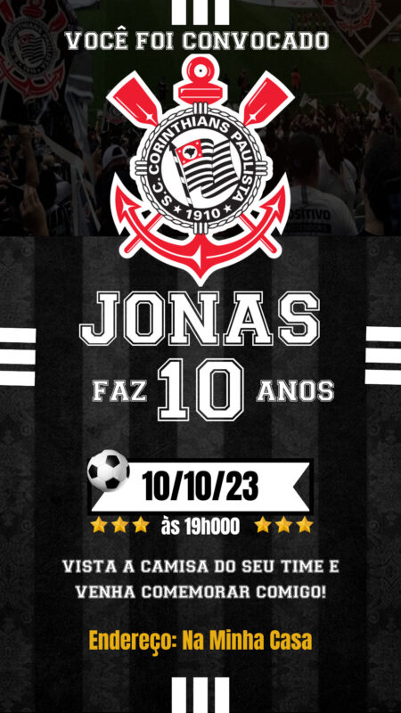 Convite Simples - Corinthians