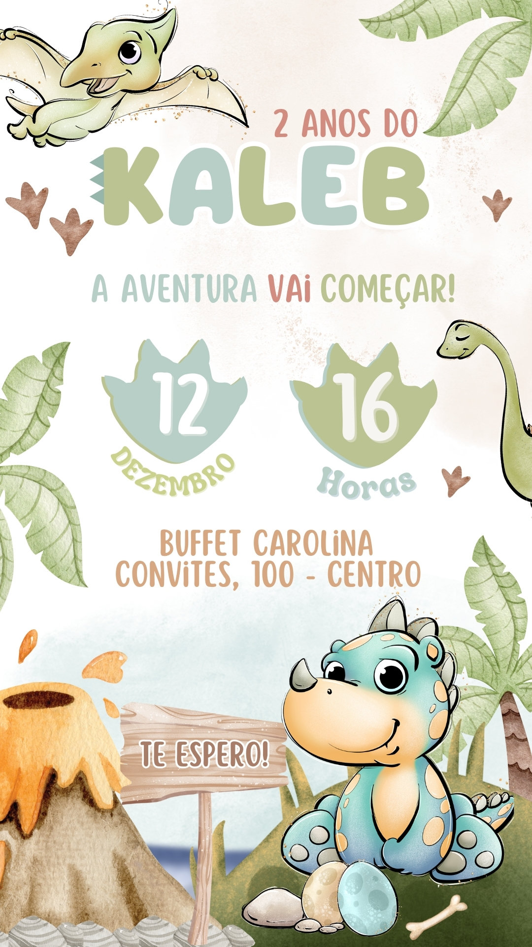 Convite Simples - Dinossauro