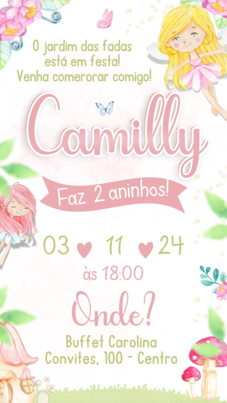 Convite Simples - Fadas