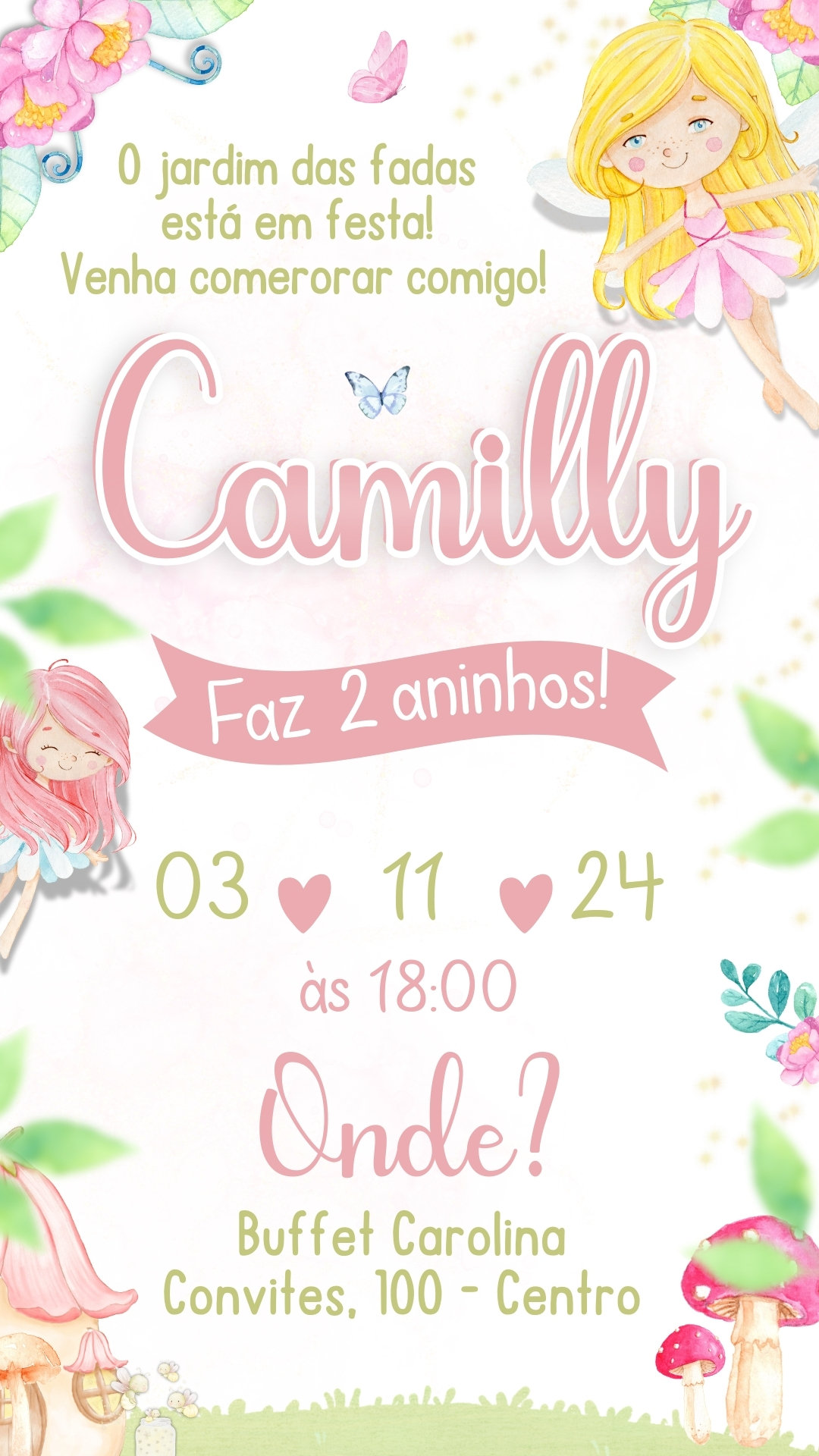 Convite Simples - Fadas