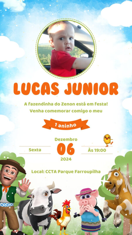 Convite Simples - Fazendinha do Zenon