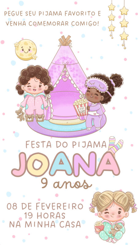 Convite Simples - Festa do Pijama