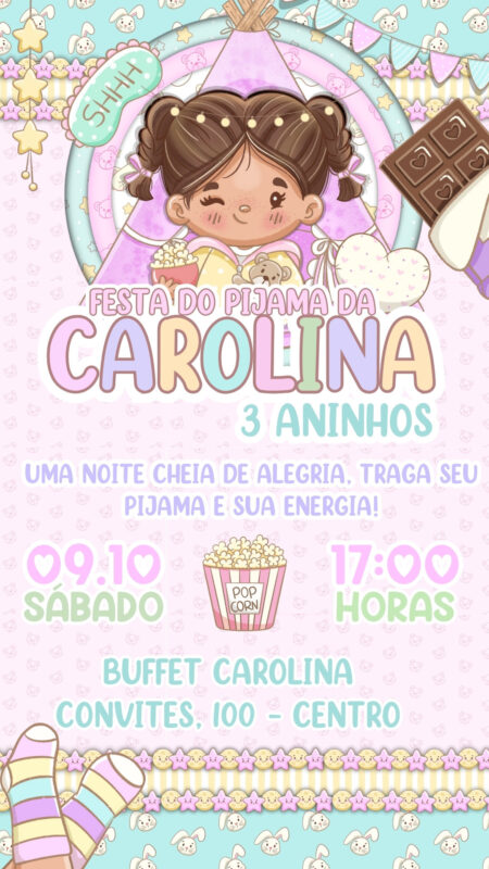 Convite Simples - Festa do Pijama