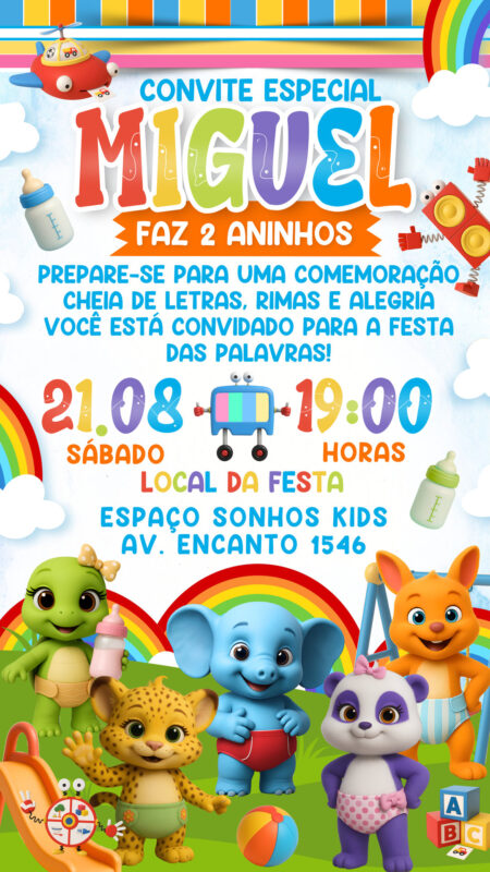 Convite Simples - Festas das Palavras