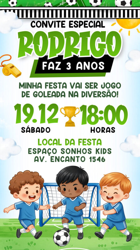 Convite Simples - Futebol