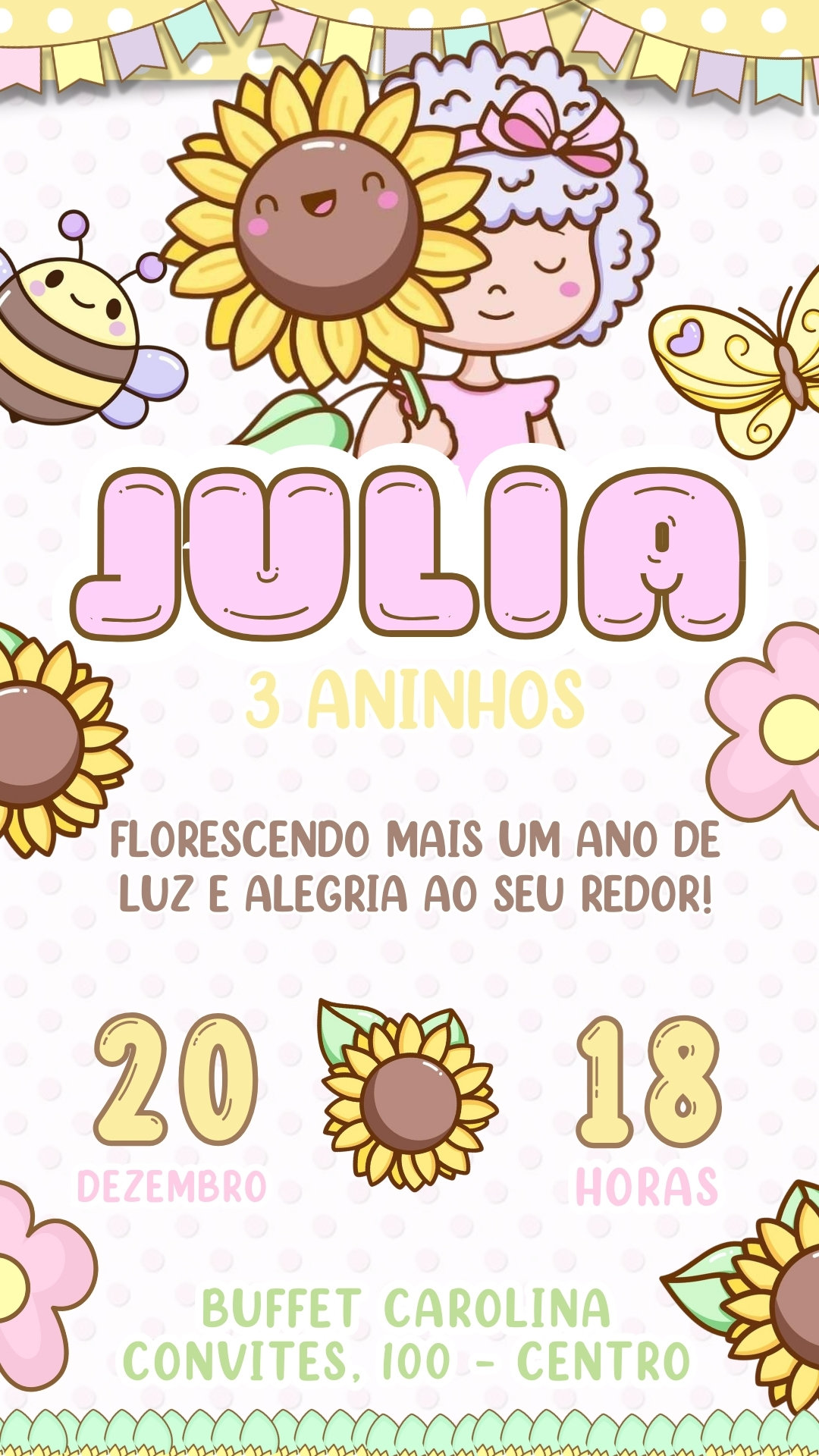 Convite Simples - Girassol