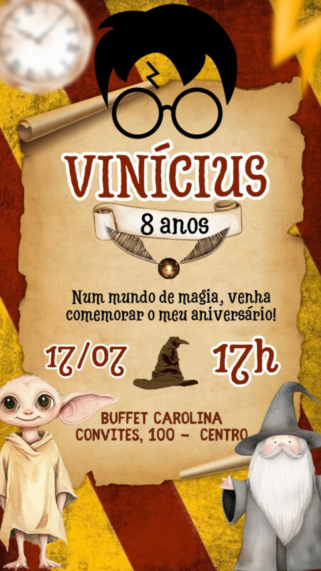 Convite Simples - Harry Potter