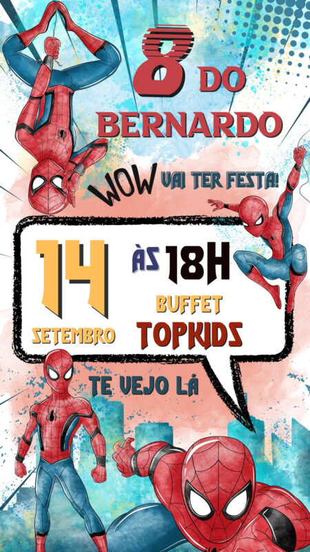 Convite Simples - Homem Aranha