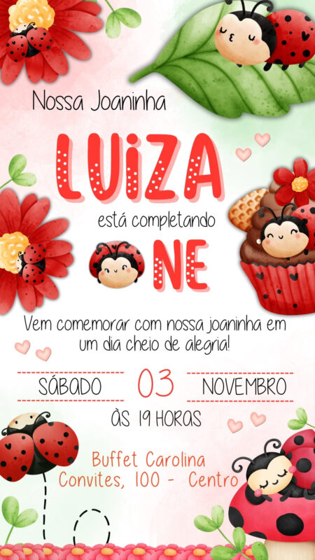 Convite Simples - Joaninha