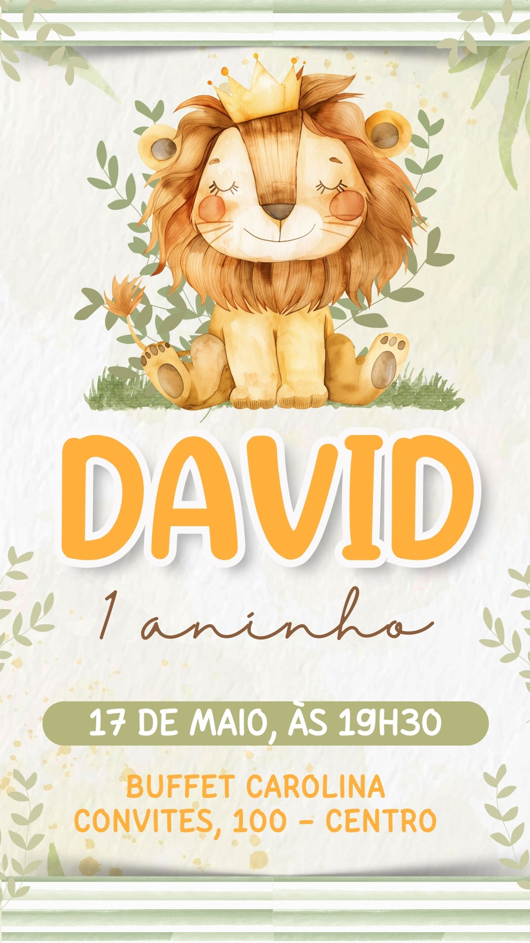 Convite Simples - Leãozinho