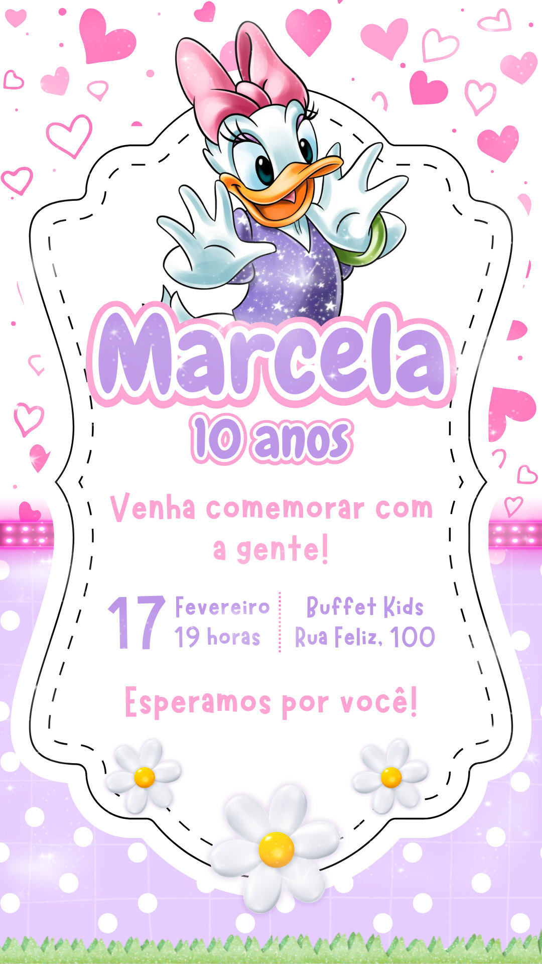 Convite Simples - Margarida (Disney)