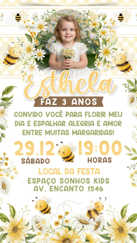Convite Simples - Margaridas