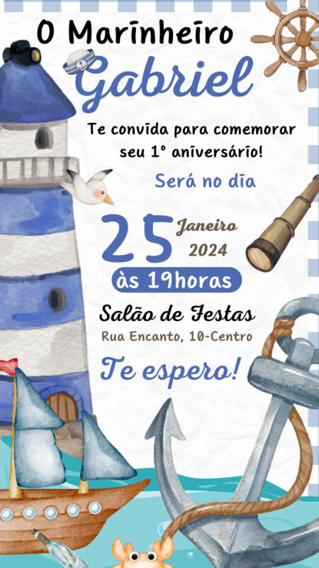 Convite Simples - Marinheiro