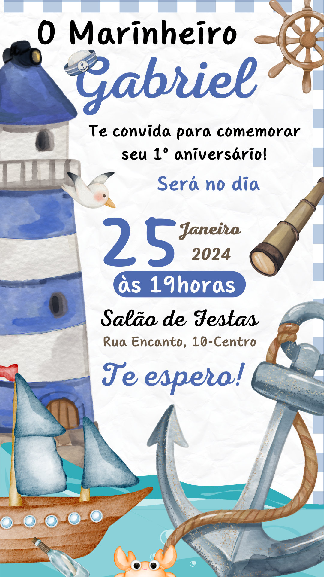 Convite Simples - Marinheiro